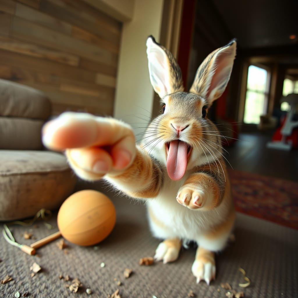 Silly Rabbit Photobombs the Camera