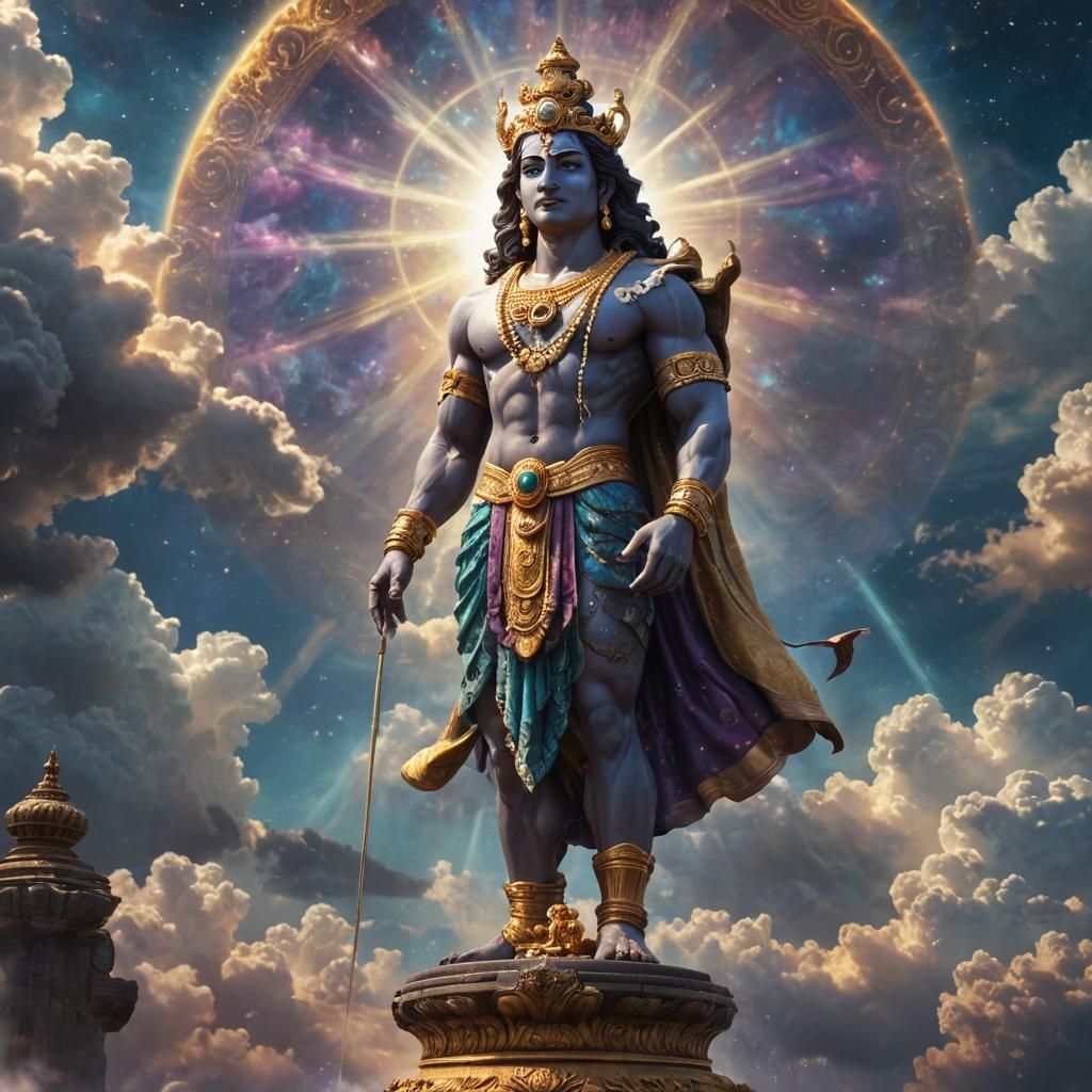 Hyper-Realistic Lord Vishnu in Celestial Splendor