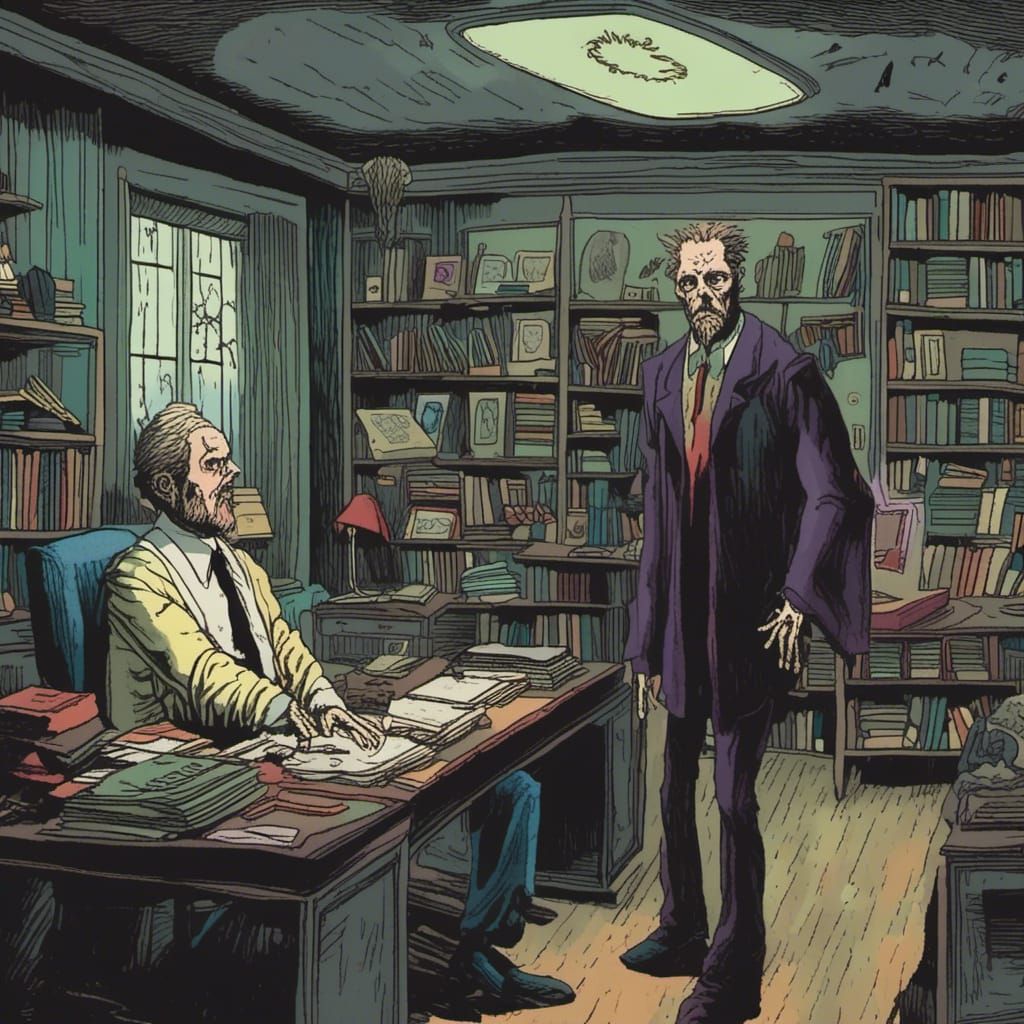 Sinister Men in Dark Office