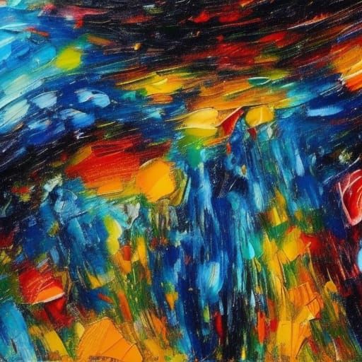 Black Hole in Expressionist Impasto Acrylic Style