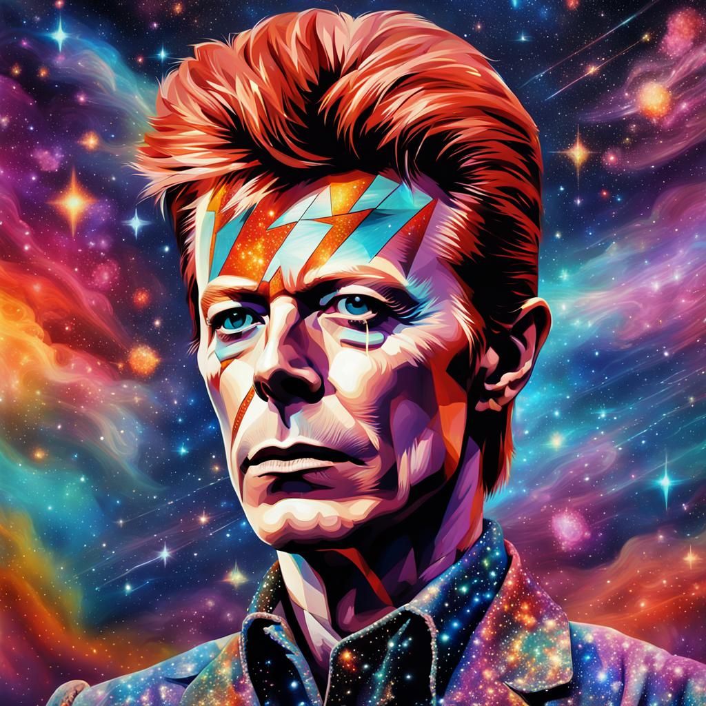 Starman Portrait in Colorful Surreal Nebula