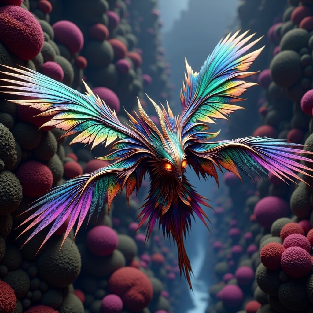 Majestic Wing Glider Soaring Through Mystical Realm