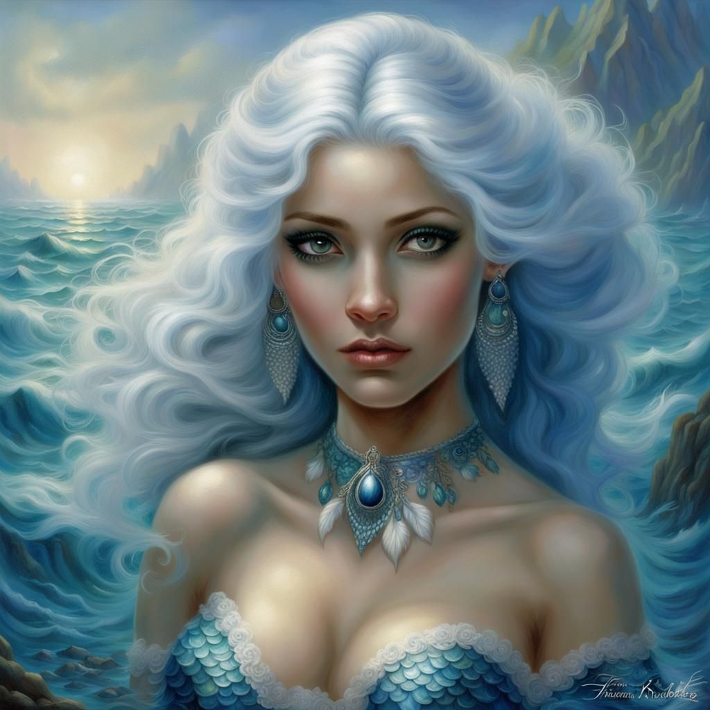 Ethereal Mexican Mermaid with Blue Scales
