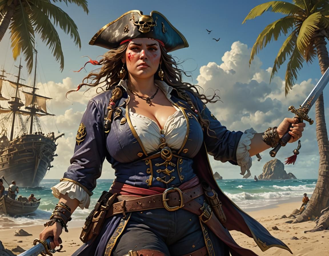 The pirate captain, very beautiful
