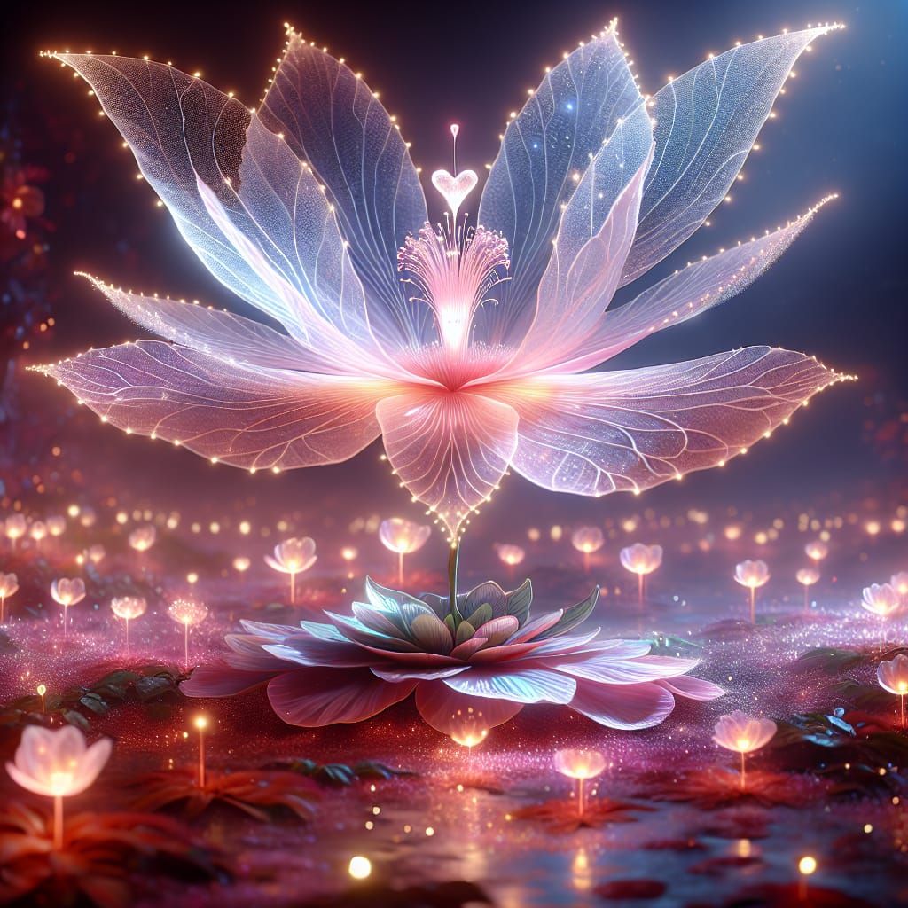 Fantastical Butterfly Wing Flower with Heart Stigma