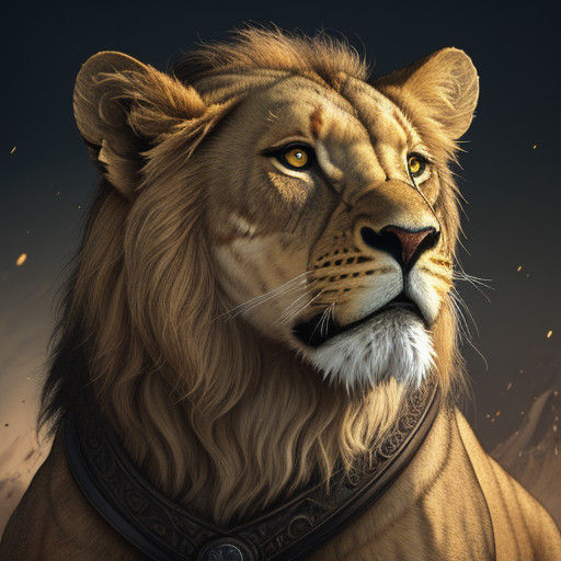 Regal Young Lion Cub in Cinematic Style