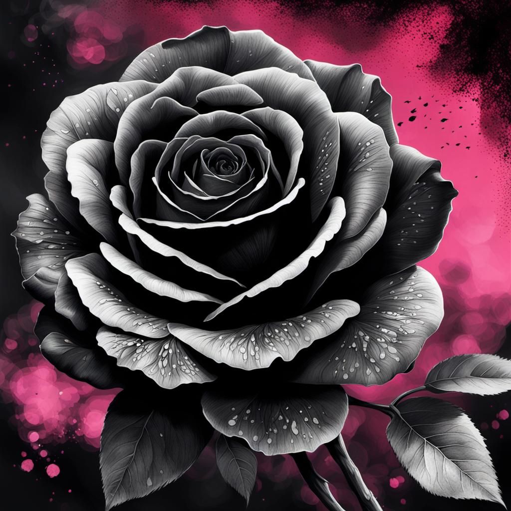 Soul in Shadows with Black Rose