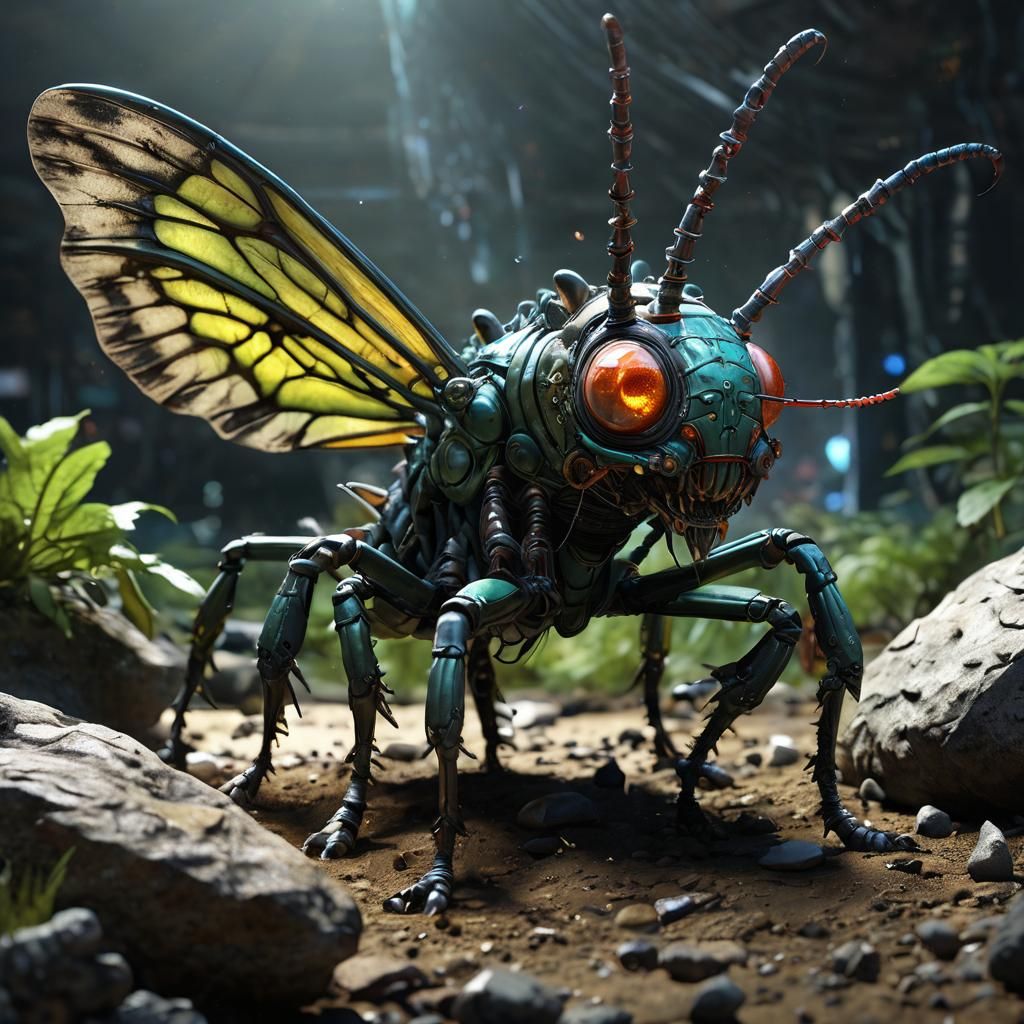 Biomechanical Insectoid Concept Art in Giger Style