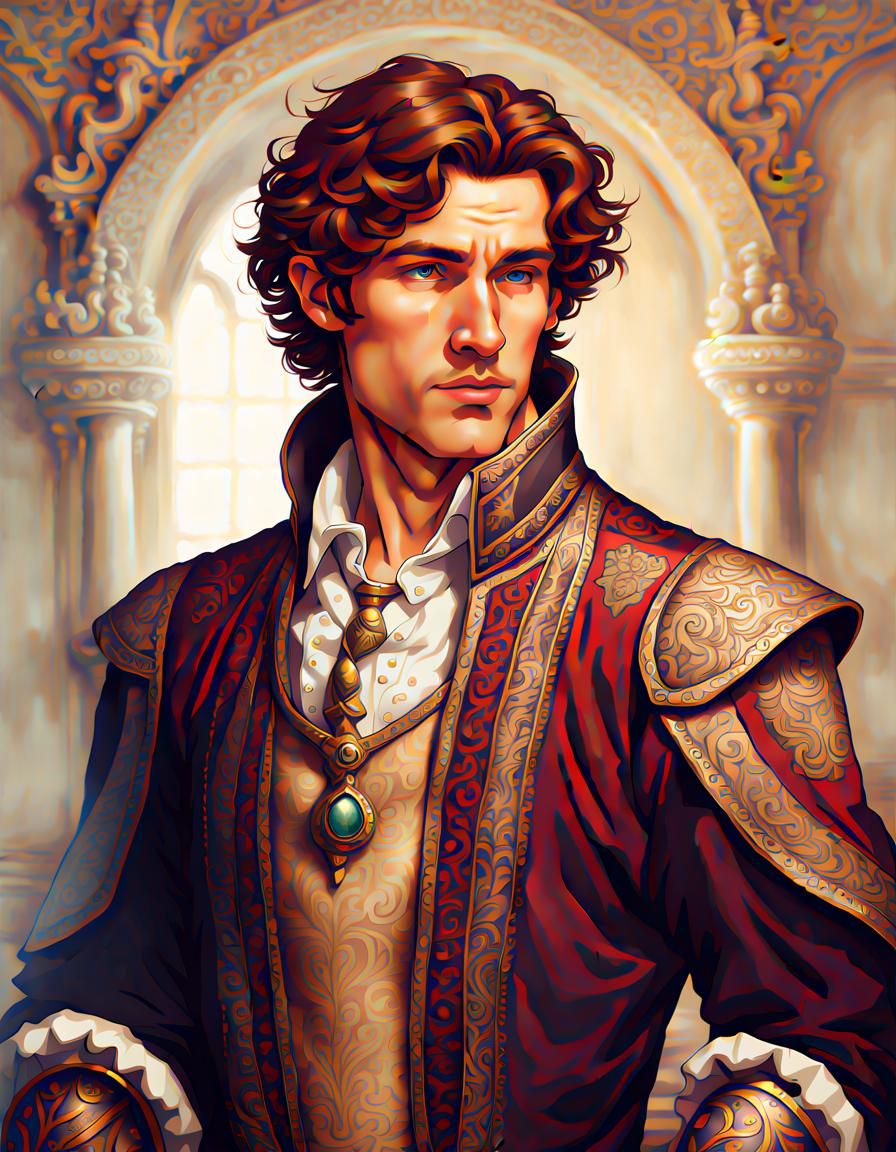 Portrait of Attractive Noble Young Man