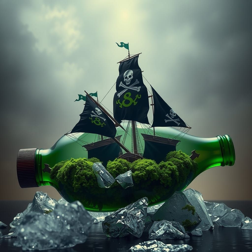 Sailing Ship in a Bottle: Cinematic Pirate Fantasy
