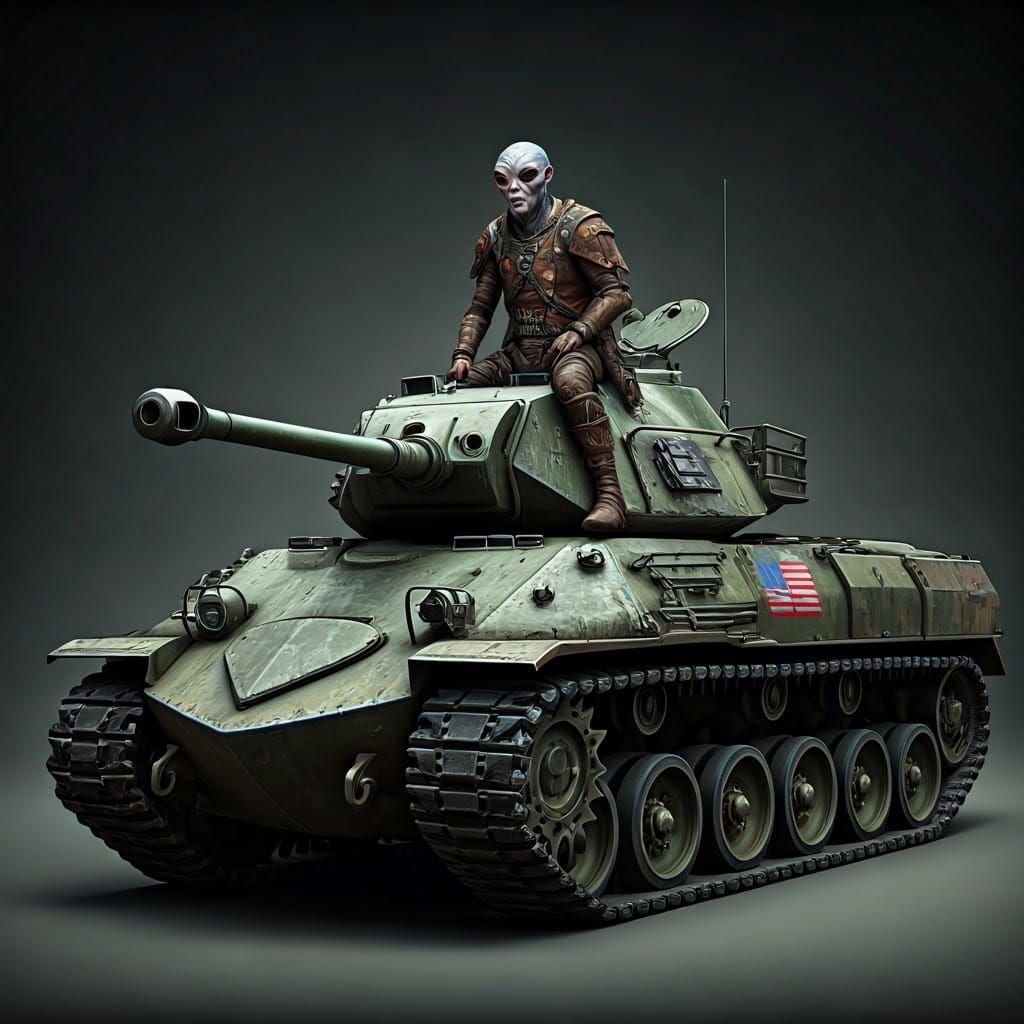 Grizzled Alien Rider in Tattered Armor atop Battle-Hardened ...