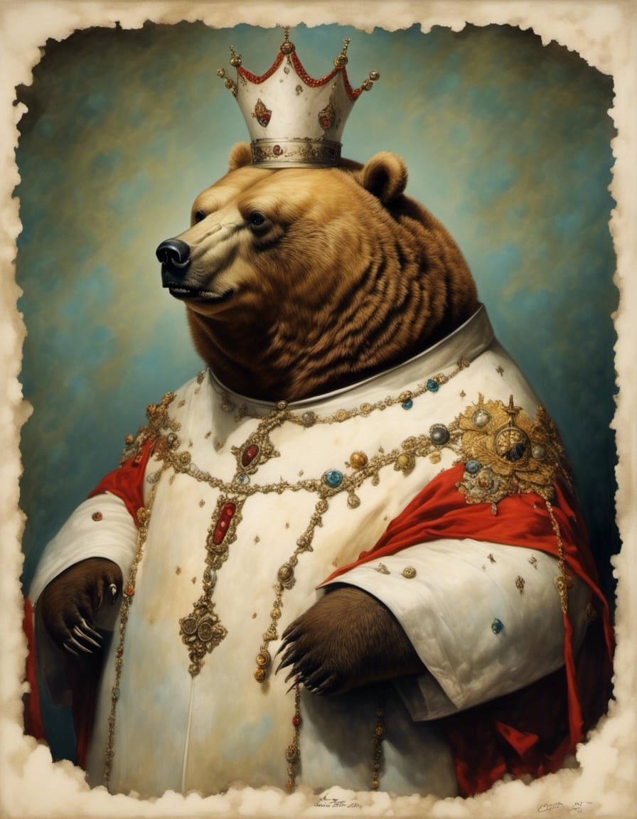 Obese Bear Pope Digital Portrait
