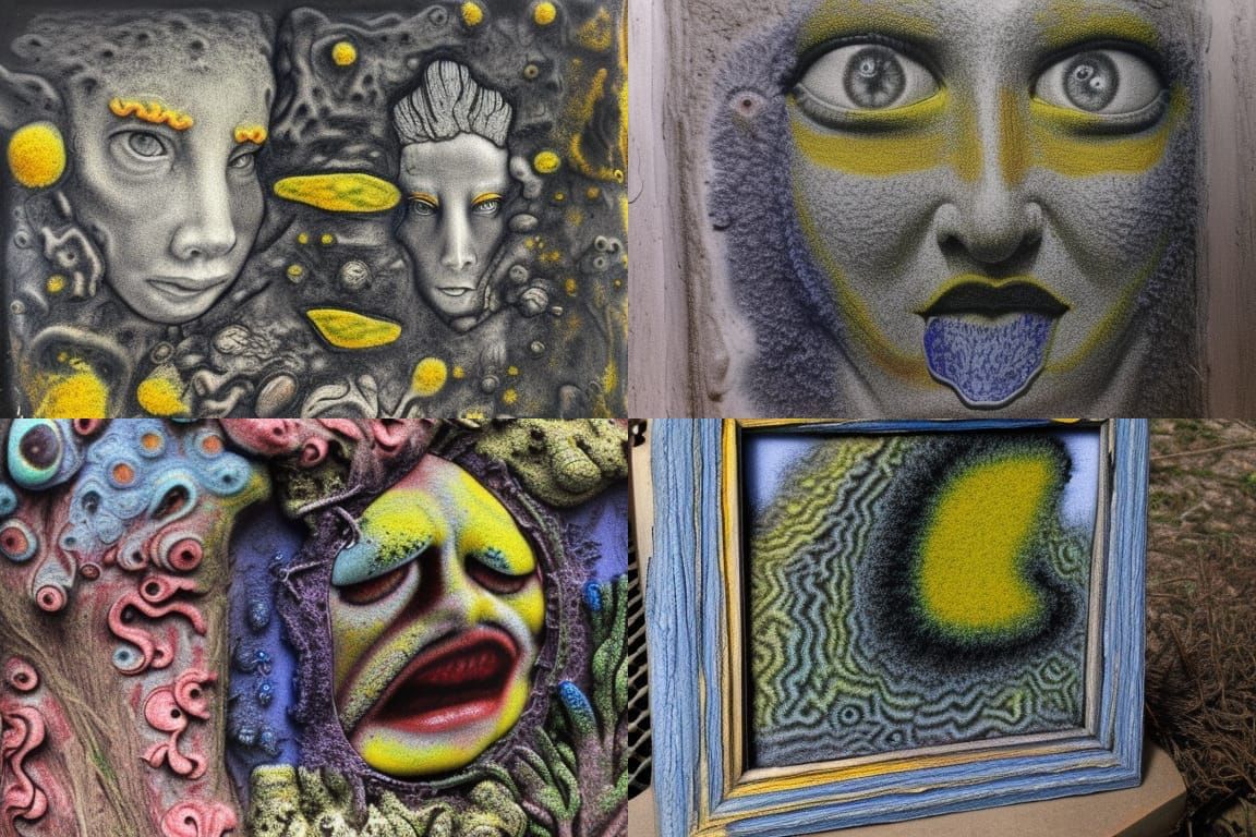 Surreal Lichens from the Sixth Dimension in Chalk Art