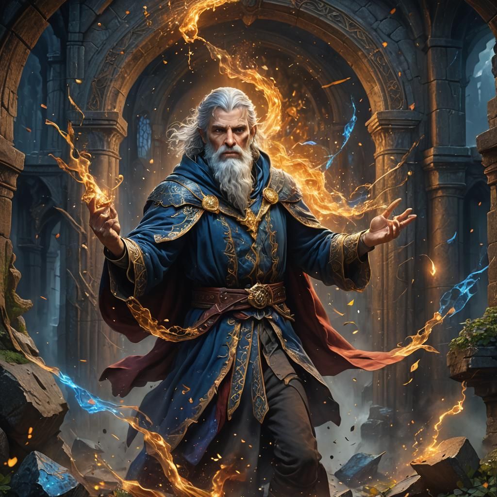 Merlin Emerges from Painting with Magic