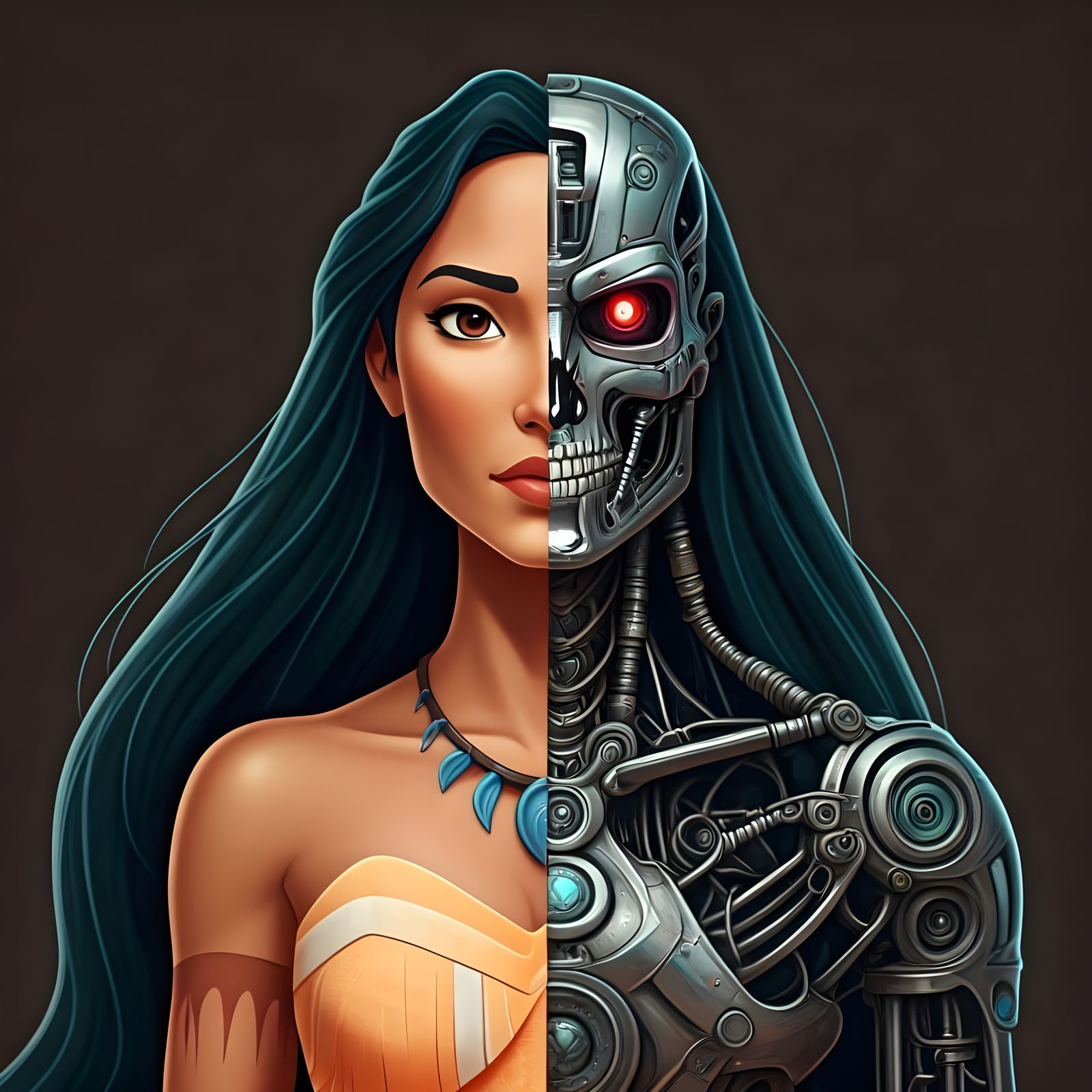 Disney's Pocahontas's Terminator half body