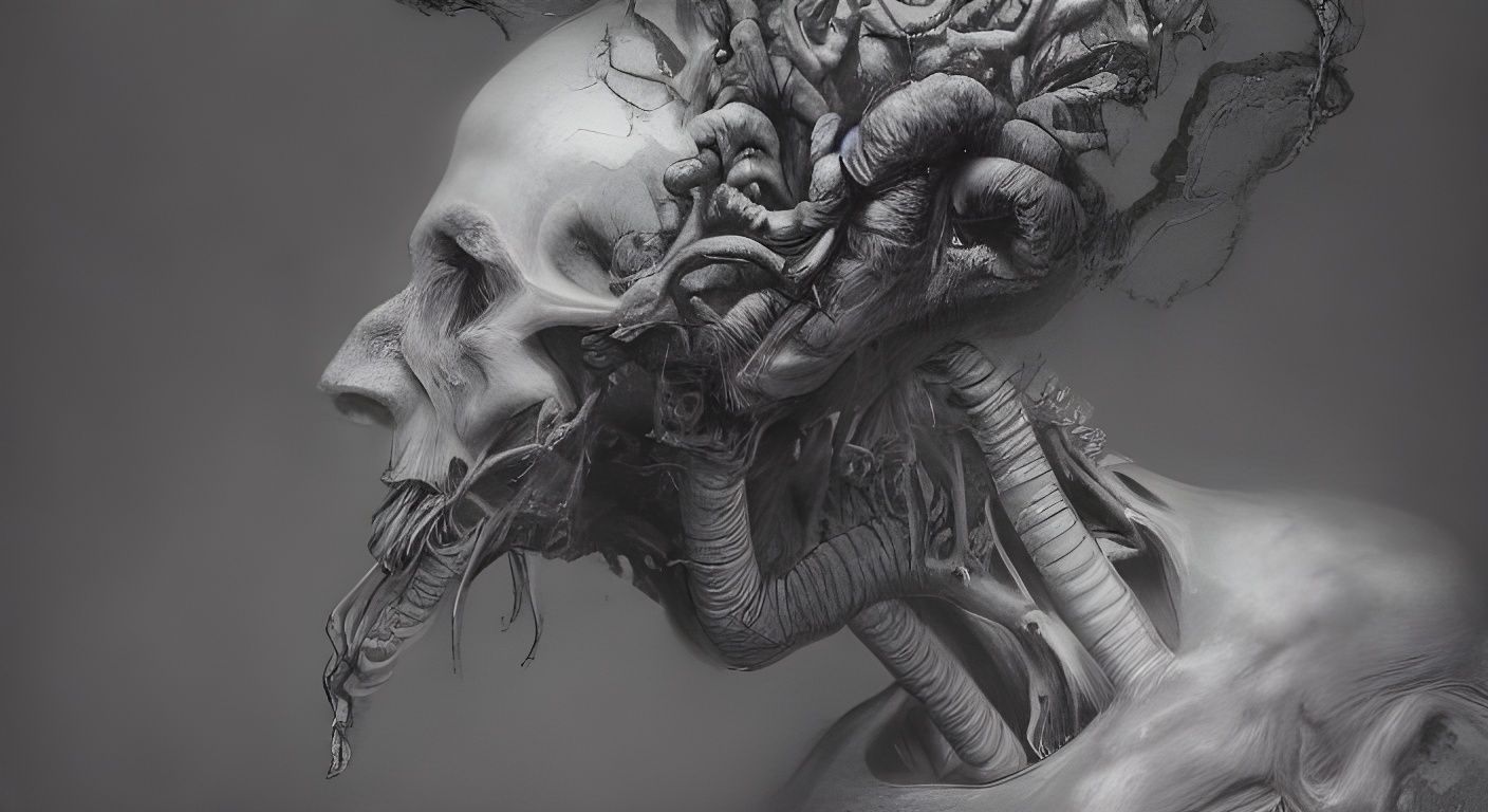 Infected Brain Portrait in Gustave Doré Style