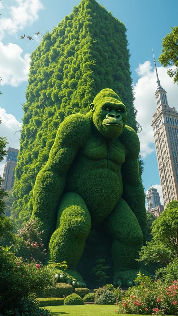Emerald Gorilla Topiary in Art Deco Metropolis