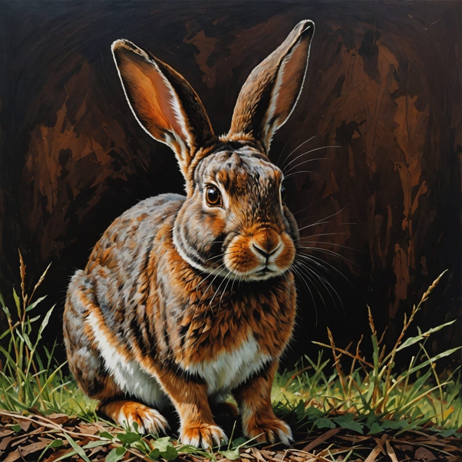 A Dark Brown Rabbit Painting