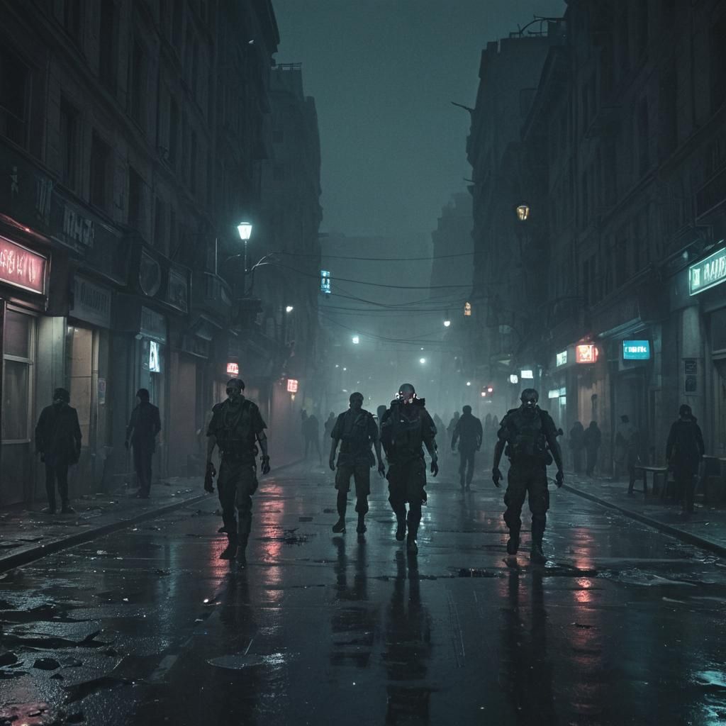 Zombies in Futuristic Budapest: Dystopian Sci-Fi Art