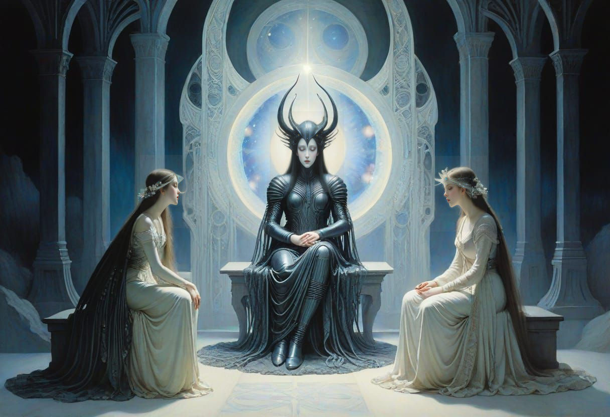 Cosmic Glow in an Art Nouveau Style