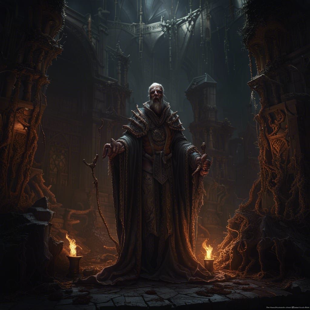 Dark Fantasy Clerics: Hyperdetailed Concept Art
