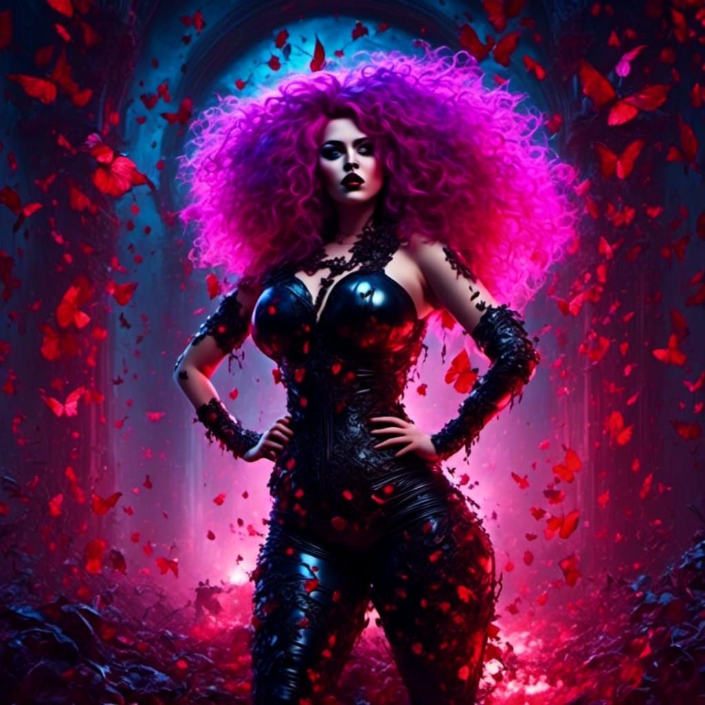 Gothic Portrait of an Obese Woman with Porcelain Skin