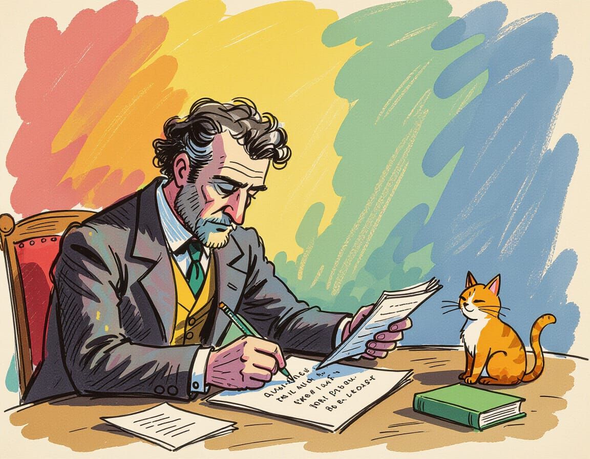 Catullus the Poet, in Illustrative Abstract Art