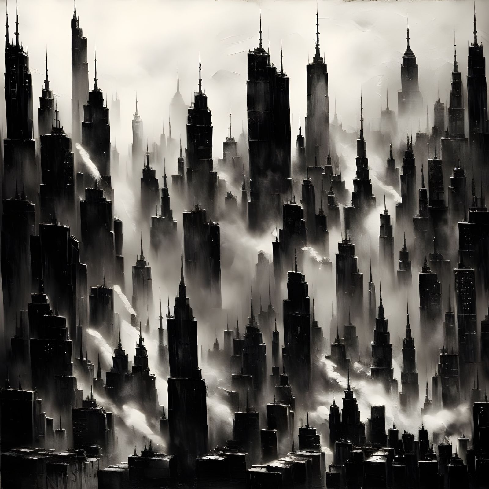 Noir Cityscape in Sin City Style