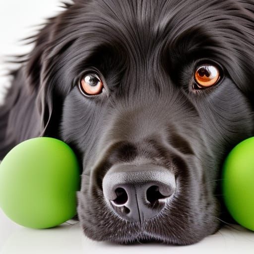 Friendly Newfoundland Dog Portrait in Cel-Shading Style