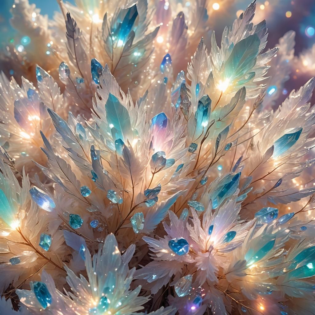 Ethereal Crystals Reflecting Divine Light