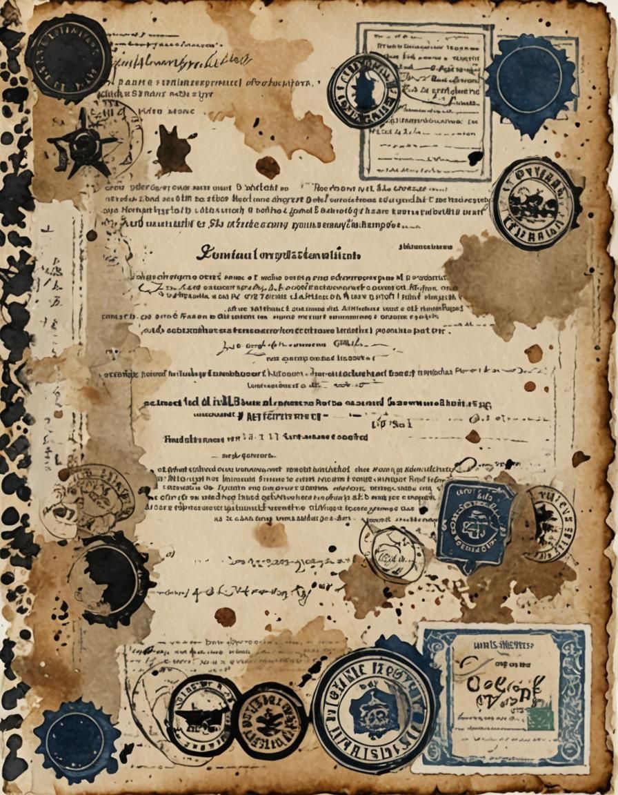 Confidential Document Scrapbook Page with Watercolor Element...