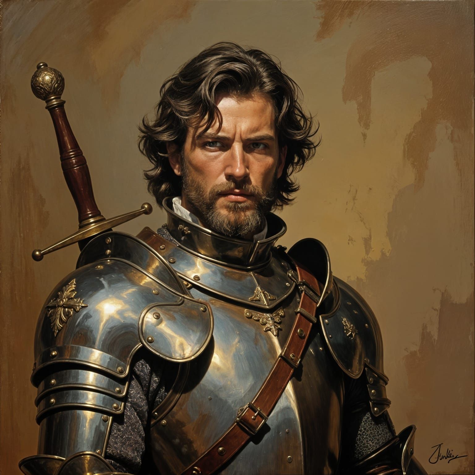 Valiant Knight Portrait in 1700s Style