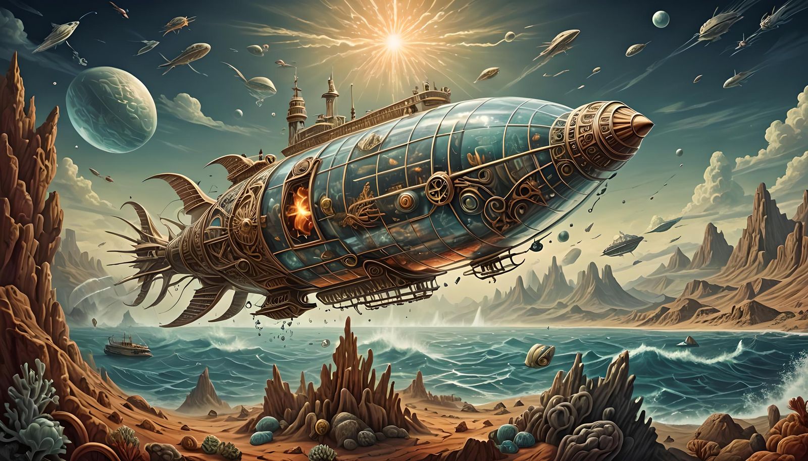 Alien Spaceship in a Bottle: Ernst Haeckel Style