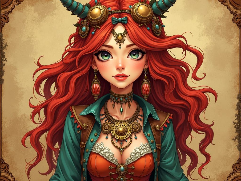 Steampunk Gypsy Soul in Vibrant Anime Style