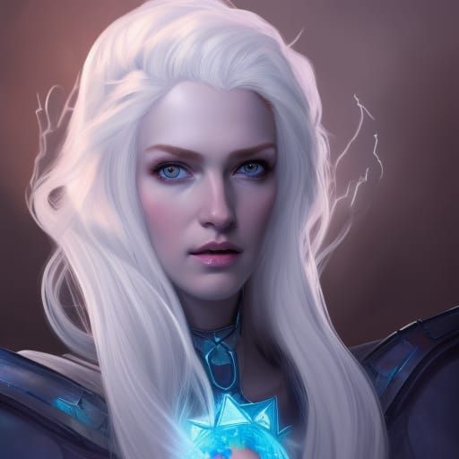Ice Queen Portrait in Digital Art Style