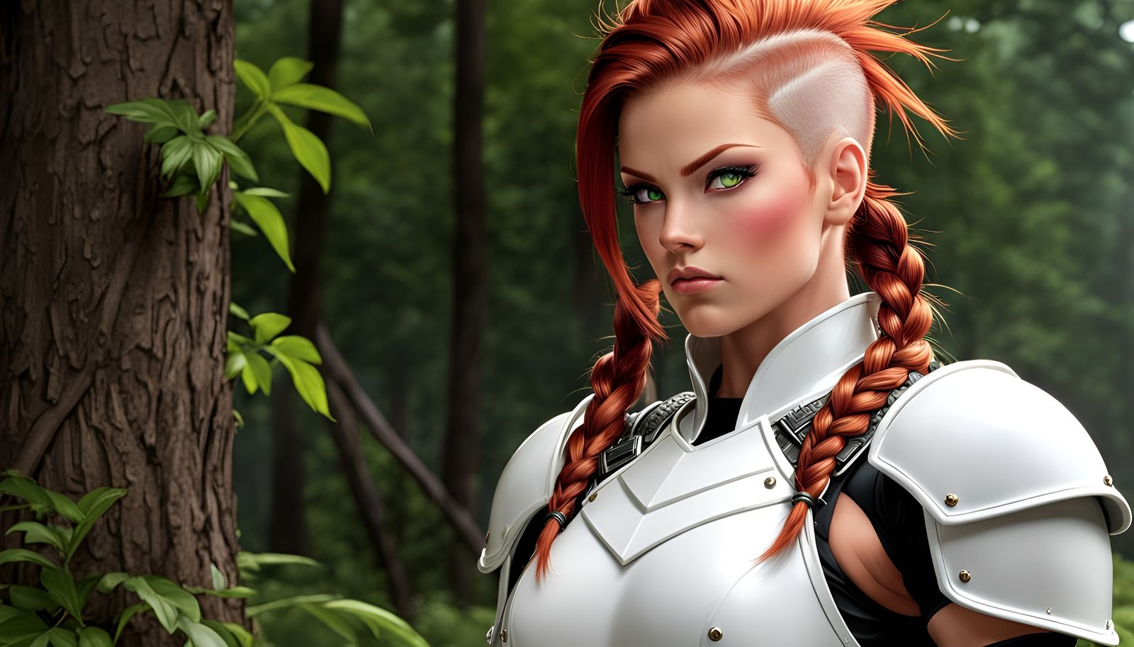 Redhead Tsundere in White Armor by Romita Jr