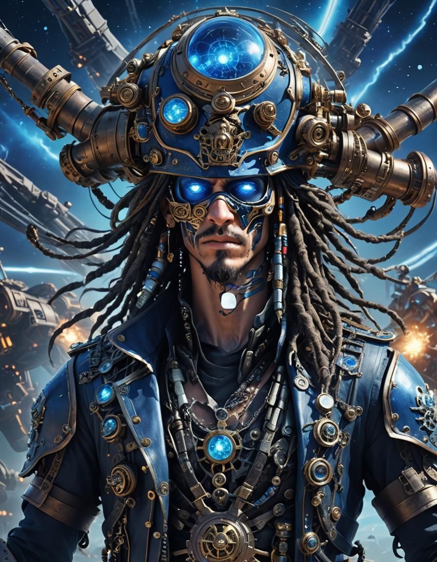 Picture of a fully mechanical blue energy pirate