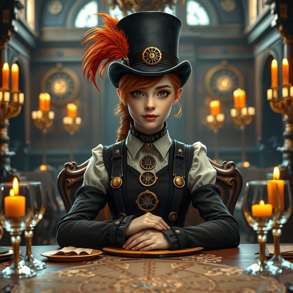 A mesmerizing dark fantasy portrait of a self-assured teenag...