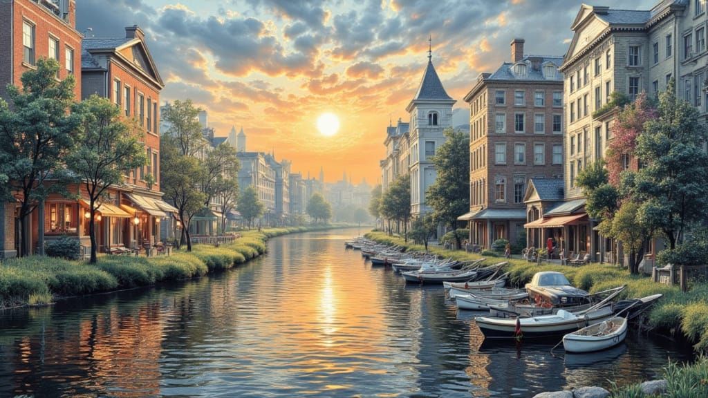 Surreal Collage Dream with Crescent Moons