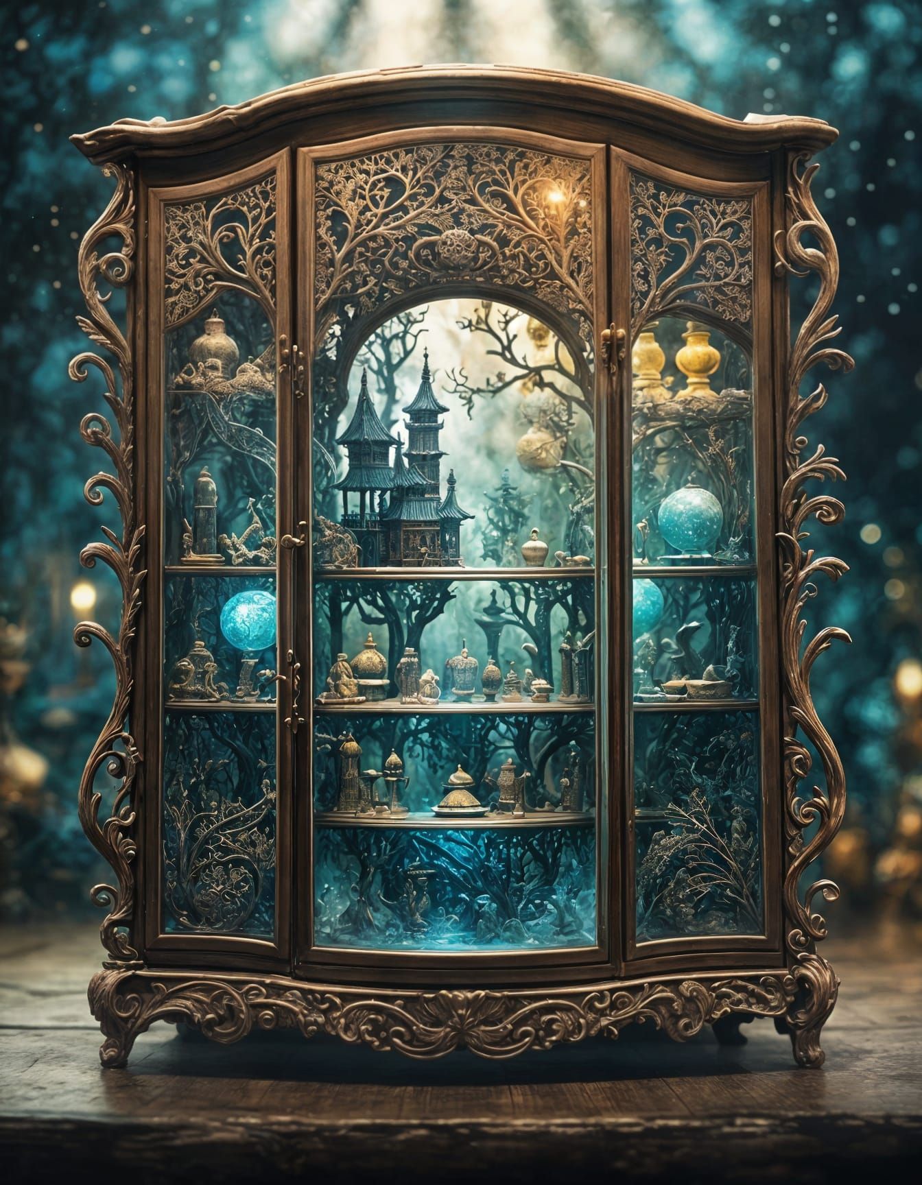 Ethereal Fantasy China Cabinet Reveals Mystical Realm