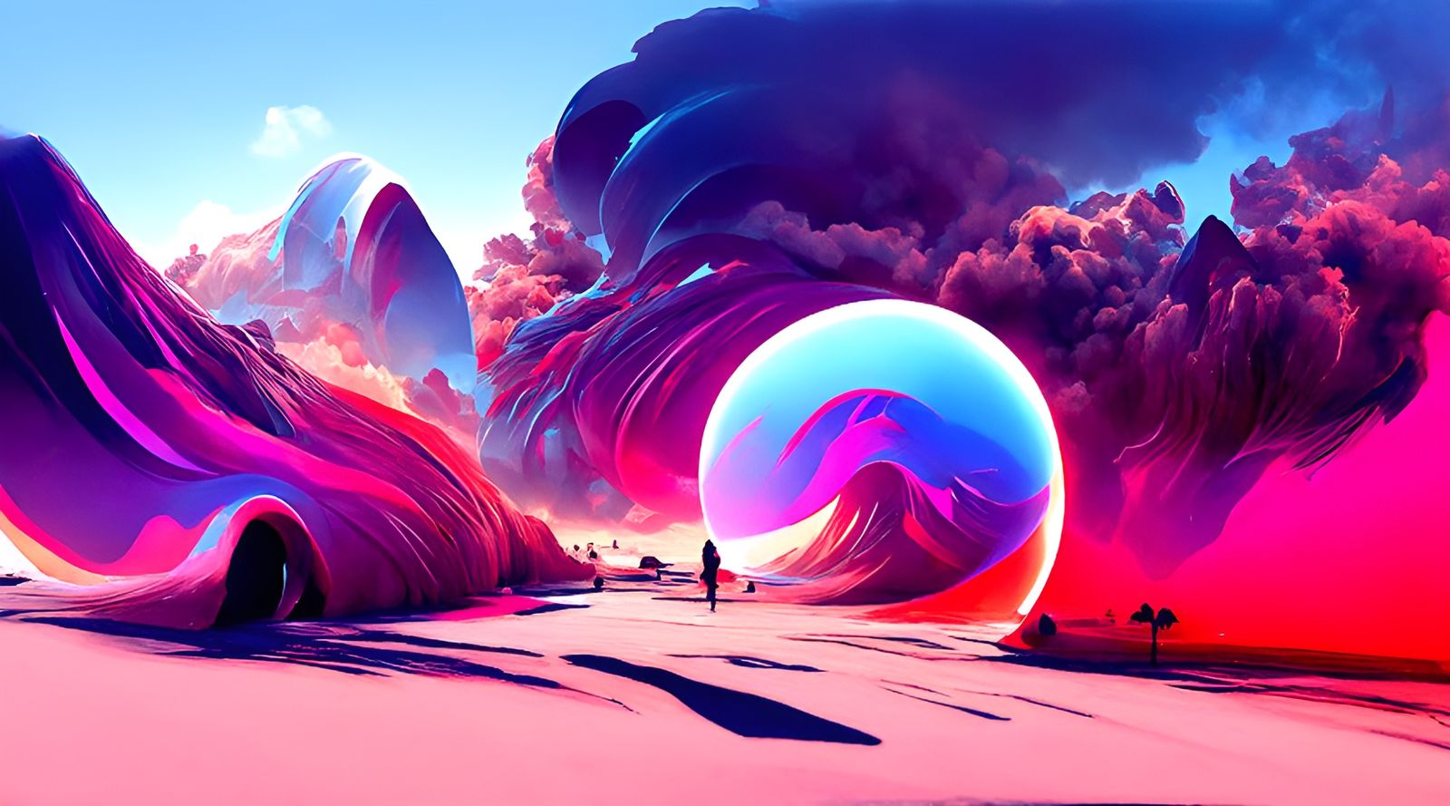 Surreal Landscape with Impossible Colors, Hyperdetailed