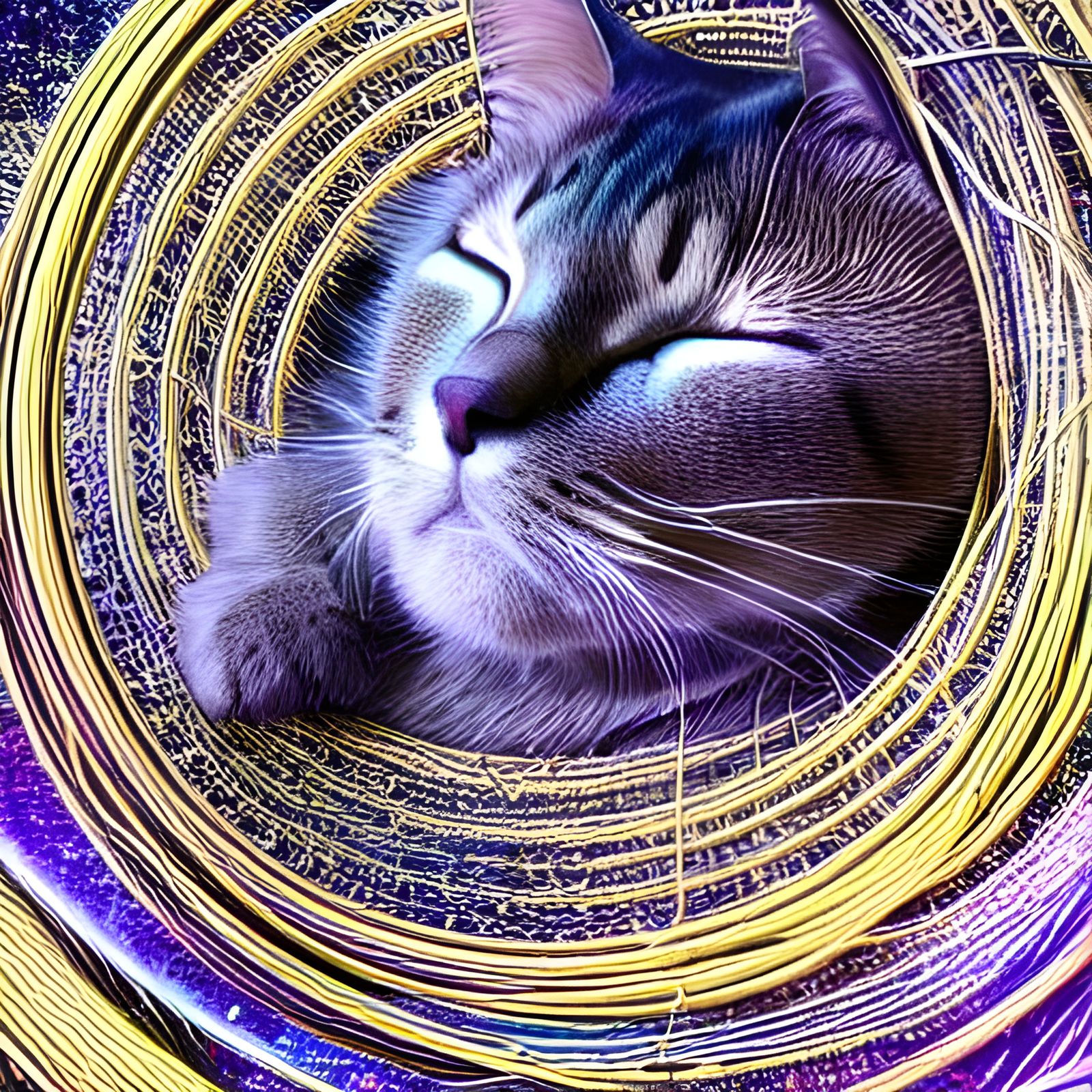 Cosmic Cat Nap: A Serene Dreamscape