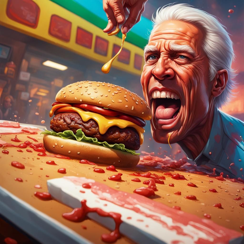 Hyperrealistic Joe Biden Splash Art