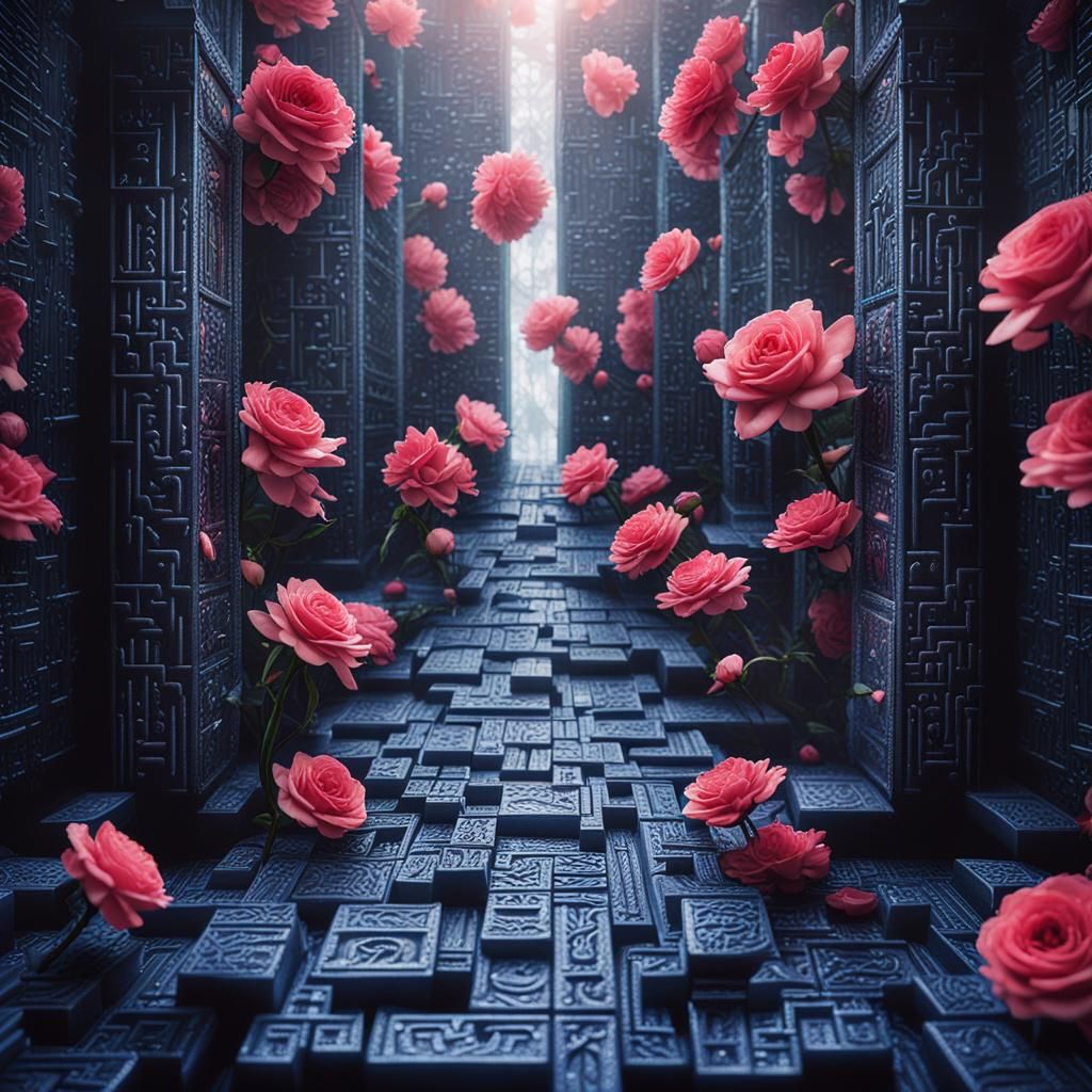 Tetris Hallucination in H.R. Giger Style