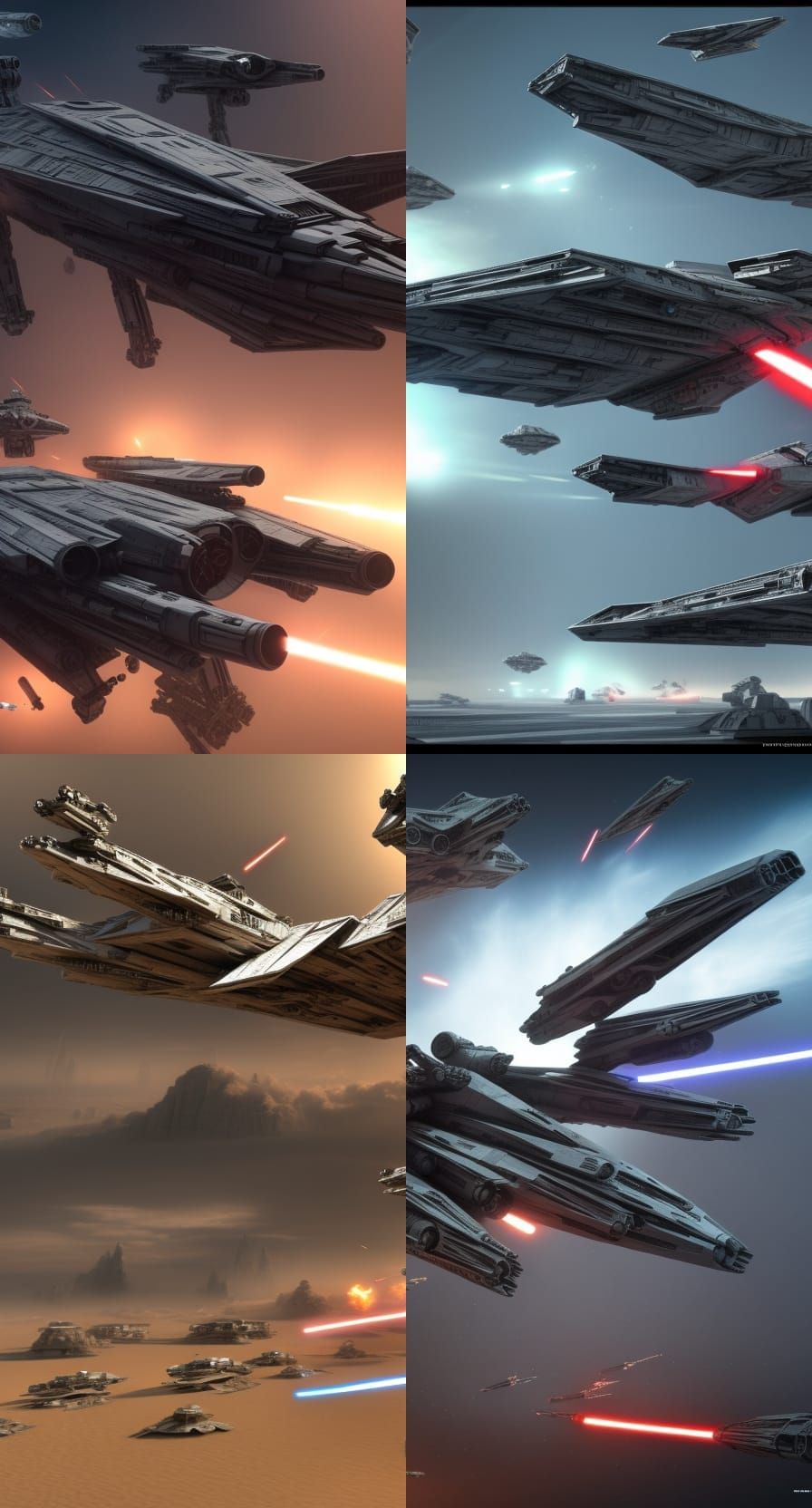 Starfighter Battle: Epic Sci-Fi Scene in 8K