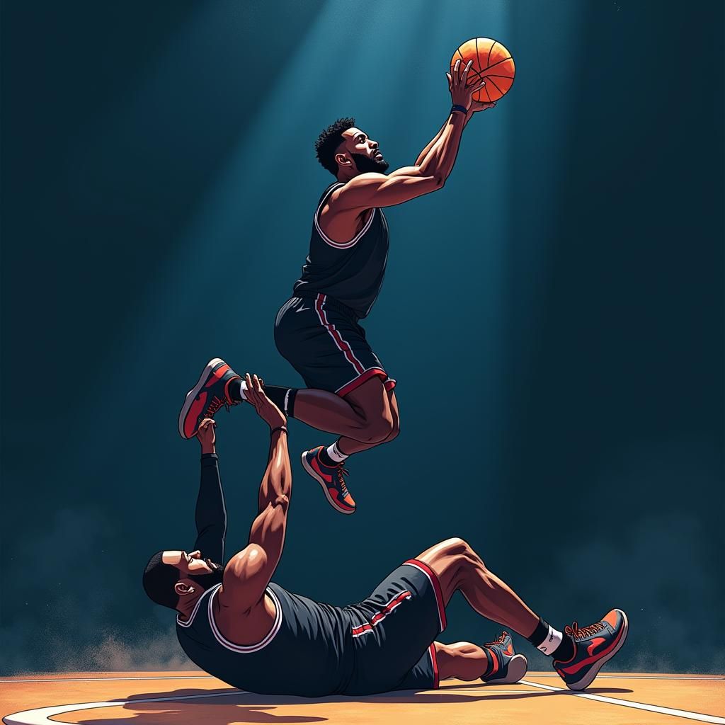 Basketball Action in Emo Manga Style