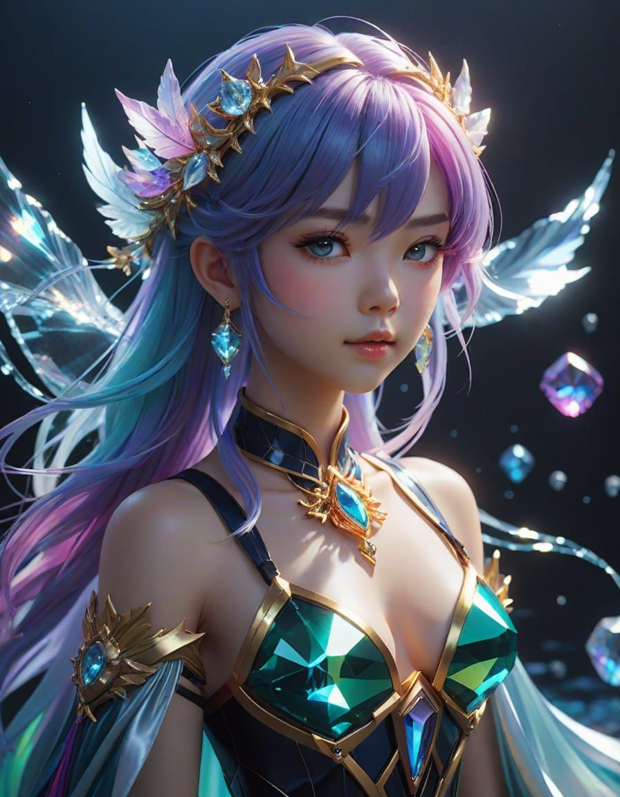 Anime Sea Witch Portrait on Crystal Island