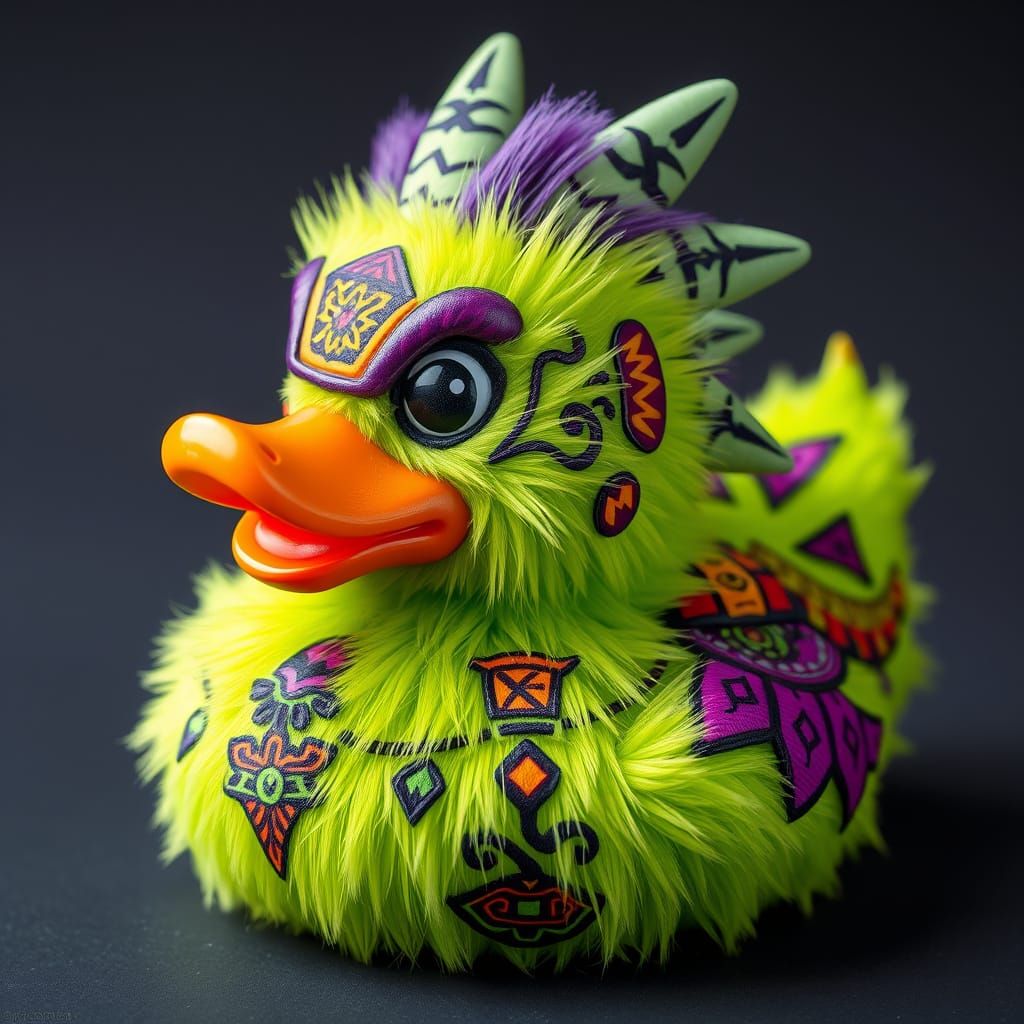 Hyper-Stylized Grape Duck Aztec Jungle Dragon