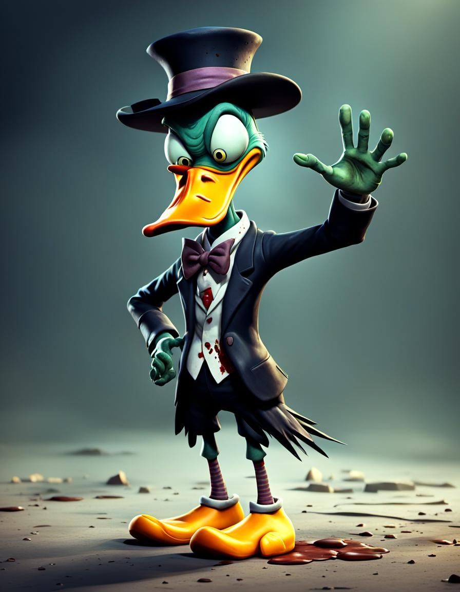 Cartoon Zombie Duck in CGI Style