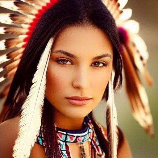 Elegant Cherokee Woman: A Photorealistic Portrait